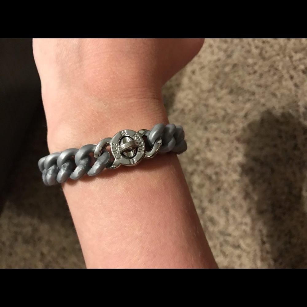 Rustic cuff gray bracelet